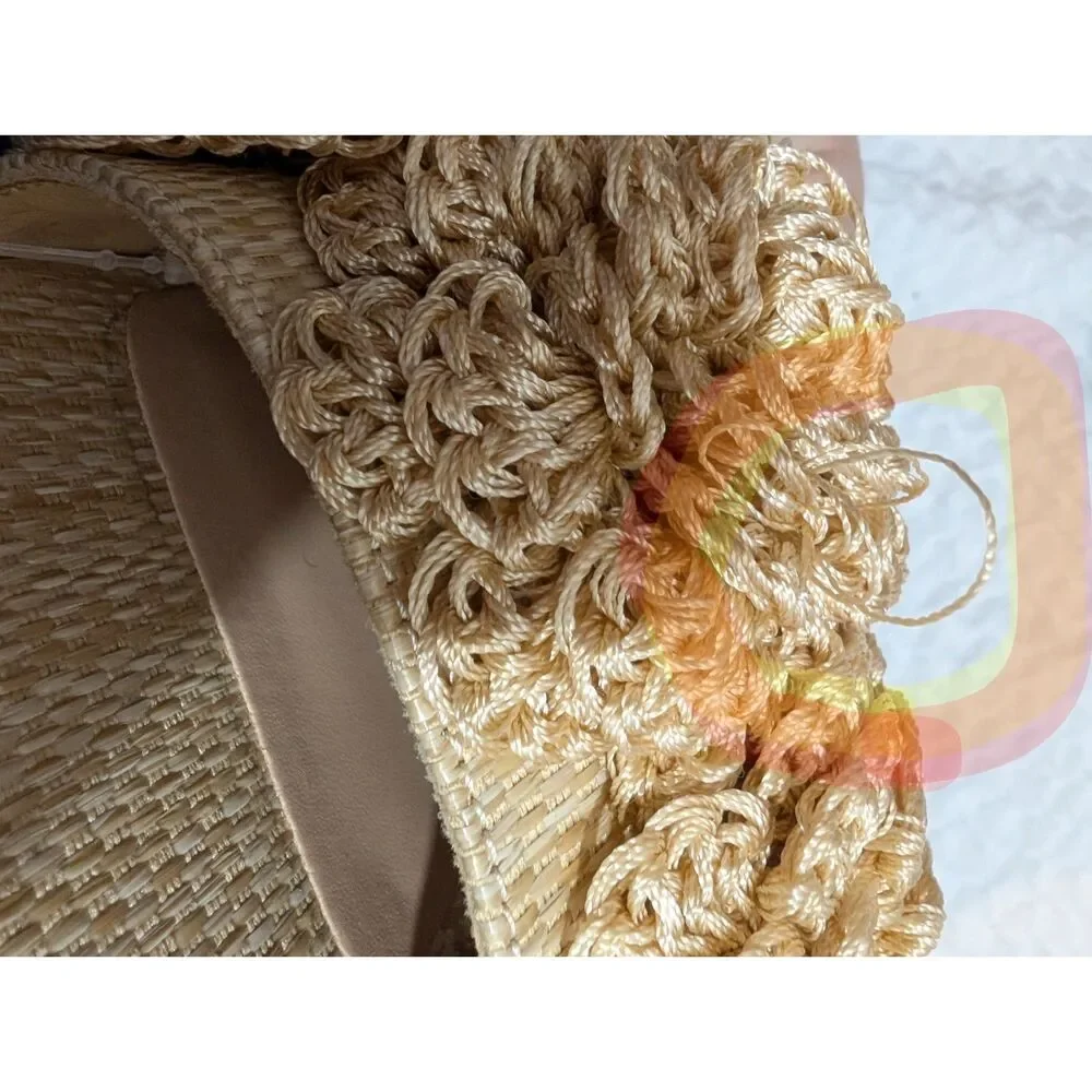 Women's Coco Raffia Flower Sandals -A New Day- Tan Size 11